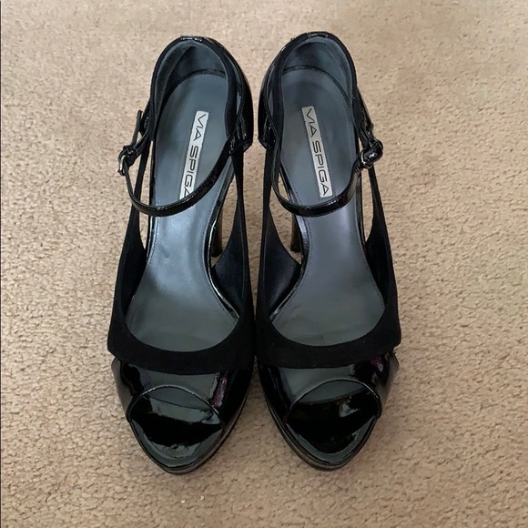 Via Spiga Amelie suede and patent heel - Picture 2 of 7